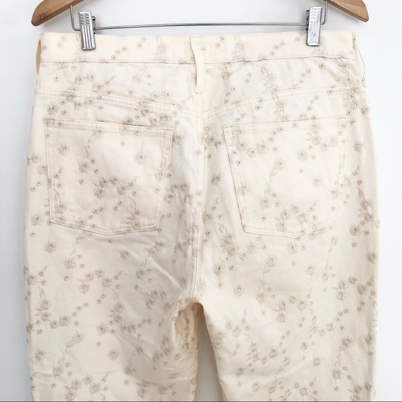 J.Crew Women's 10" Billie Demi Boot Crop Off-White Jeans Eyelet Embroidery 31 - Picture 8 of 15